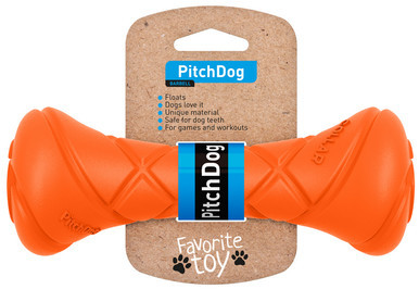 PULLER PULLER PitchDog Game barbell orange zabawka dla psa 7x19 cm
