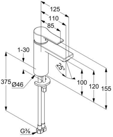 Kludi Zenta SL Bateria umywalkowa stojąca 100 DN 15 chrom 482920565