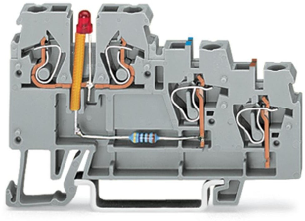 WAGO Zacisk inicjatora WAGO 5 mm Sprężynowe Alokacja L szary 270-560/281-434 50 szt 270-560/281-434