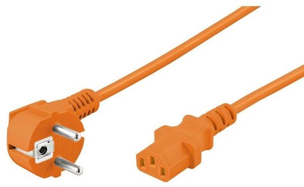 Pro Pro Power cable C13 1x90° - Orange - 2m 4040849952883