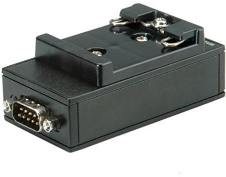 Rotronic ROLINE 12021001 USB 2.0 zgodnie z RS-232 adapter do szyny montażowej DIN, 1 port Czarny 12021001