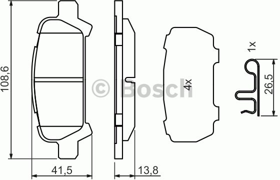 Bosch Zestaw klocków hamulcowych, hamulce tarczowe 0 986 494 445