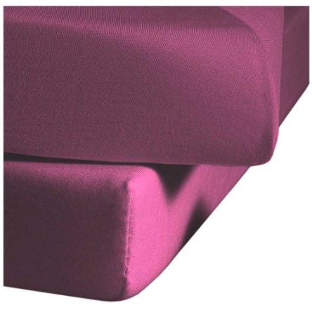 fleuresse Fleuresse Comfort Jersey Comfort Prześcieradło z gumką, granatowy (Beere), 150x200 Comfort 1117 Fb. 5015