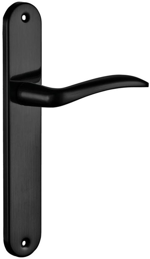 Klamka drzwiowa z długim szyldem pełnym Mila czarna