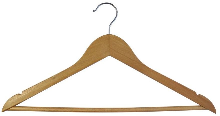 SPACEO Zestaw wieszaków drewnianych z poprzeczką 20 szt. Spaceo