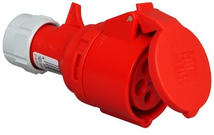 Kopp 182600009 sprzęgłem CEE, 5-biegunowy, 32 A, 400 V, czerwony