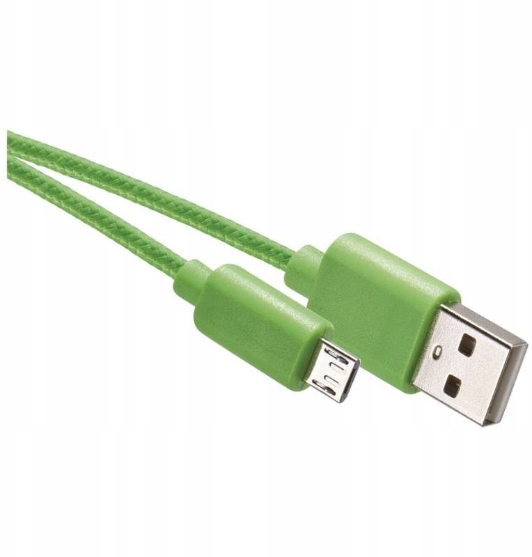 Przewód Usb 2.0 wtyk A wtyk micro B,1m zielony