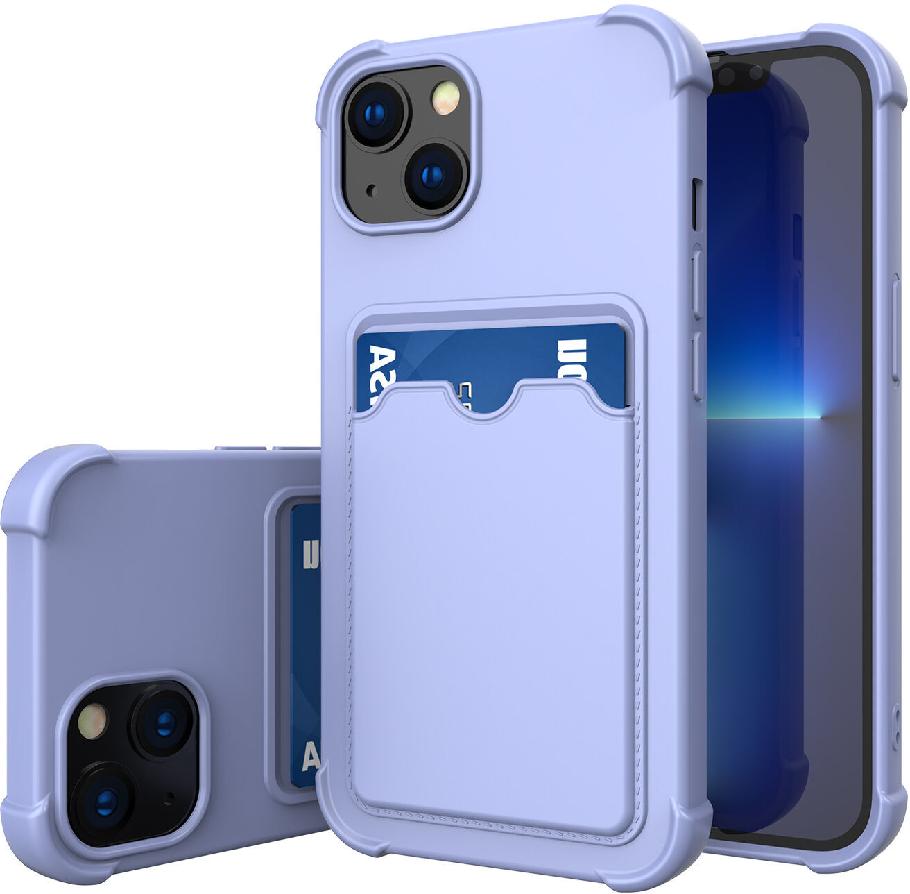 Hurtel Card Armor Case etui pokrowiec do Xiaomi Redmi 10X 4G / Xiaomi Redmi Note 9 portfel na kartę silikonowe pancerne etui Air Bag niebieski