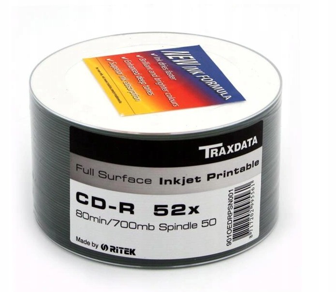 TraxData Cd-r Printable 700MB x52 Printable100szt
