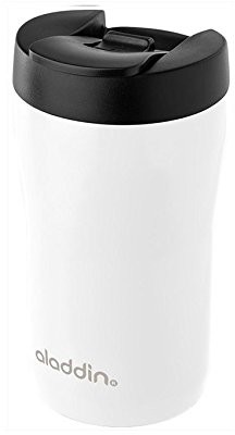 Aladdin Latte Leak-locktm stal nierdzewna-ekspresu do kawy kubek termiczny, 0.25 litra, 100% zabezpieczony przed wyciekiem, biały, 6.5 x 6.5 x 14 cm 10-06632-001