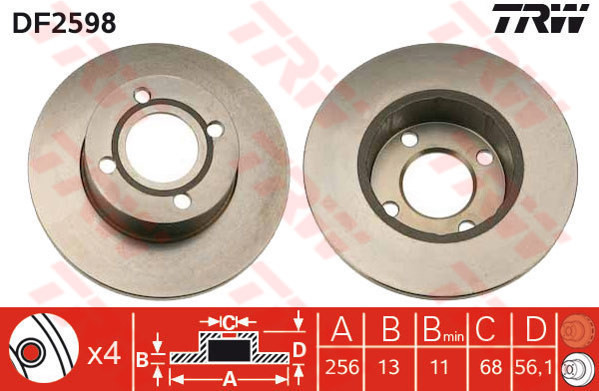 TRW Tarcza hamulcowa DF2598