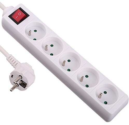 Electraline Basic gniazdko wielokrotne, z przełącznikiem, długość 1,5 m, przekrój 3G1 mm2, białe 32006