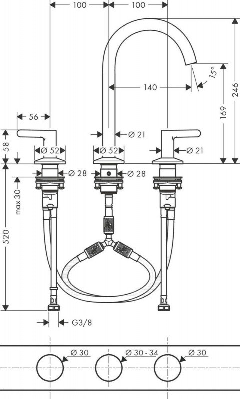 Hansgrohe One Bateria umywalkowa chrom 48050000
