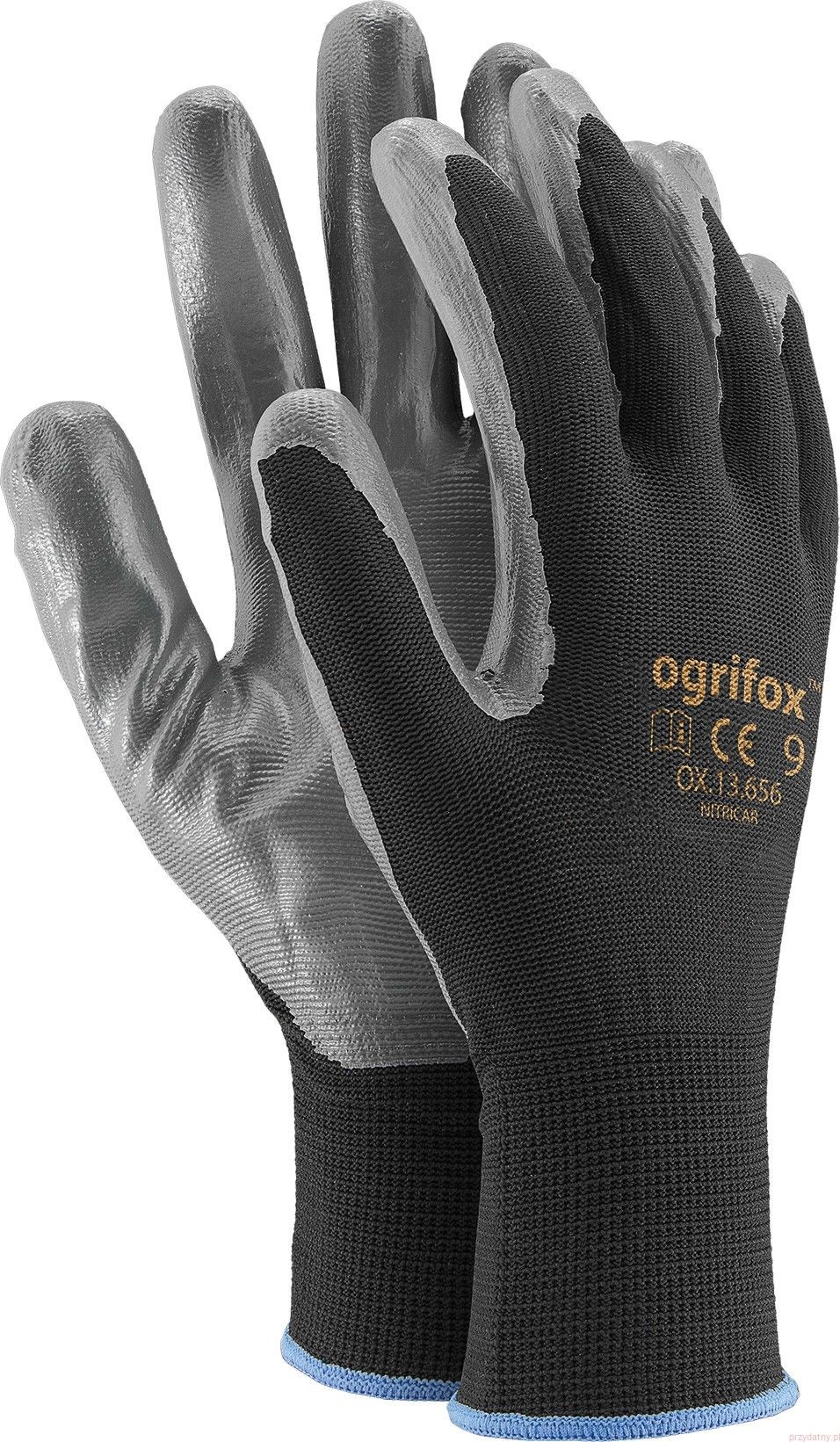 OGRIFOX Rękawice robocze nitrylowe OX-Nitricar rozm. 9 RAWOXNITRICARBS9