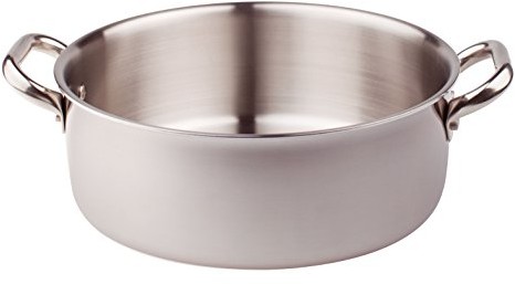 Pentole Agnelli agnelli Inox rondel Bass z aluminium o 2 uchwyty ze stali nierdzewnej, srebrny ALIX106ALIN28