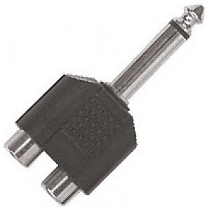 PROEL AT240 Adapter ABS: 2 gniazda RCA - 6,3mm wtyk jack mono. AT240