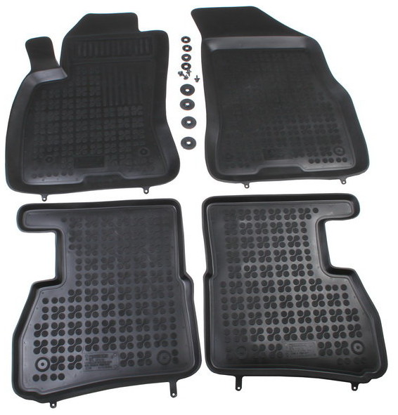 REZAW PLAST Dywaniki gumowe czarne PLAST 201512, 4 szt, Fiat Doblo II od 2009, 5 siedzeń, 7 siedzeń PLAST 201512