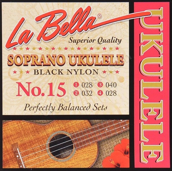 LaBella No15 struny do ukulele sopran black