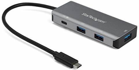 Startech COM com 4-portowy hub USB-C-Hub (z zasilaniem, 10 Gb/s, 3 x USB-A i 1 x 25 cm kabel przyłączeniowy USB-C) HB31C3A1CPD3