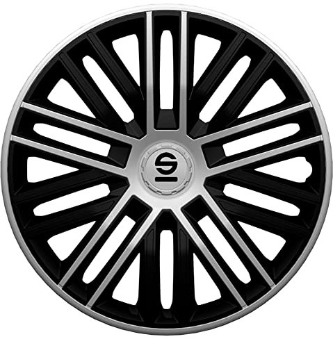 SPARCO Sparco SPC1585BKSV zestaw kołpaków ozdobnych Bergamo 15 cali czarny/srebrny SPC1585BKSV