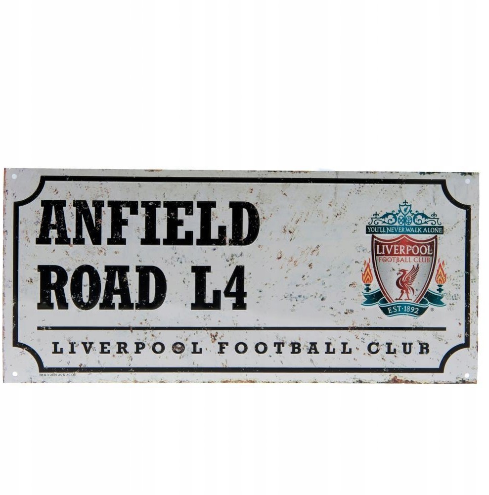 Metalowa tabliczka drogowa retro Liverpool F.c.