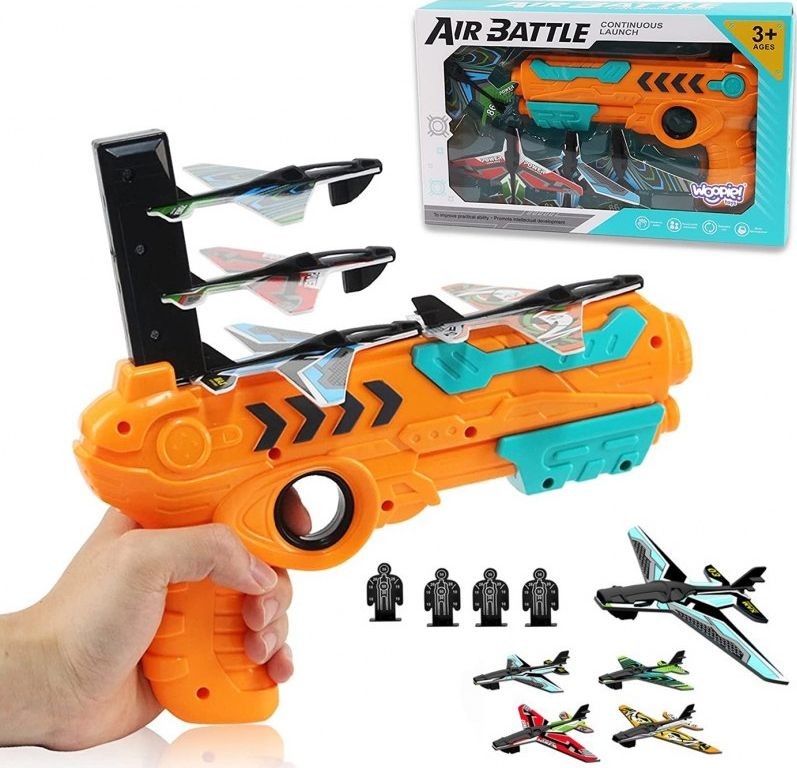 Woopie WOOPIE Pistolet Wyrzutnia Samolotów Automtyczna + 4 Samoloty 40932