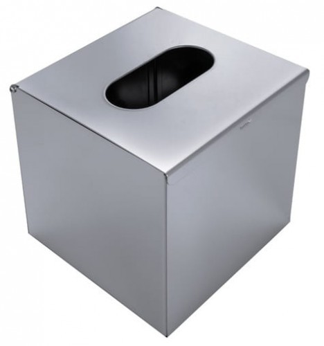 Pojemnik na chusteczki stalowy kwadratowy CHROM POŁYSK