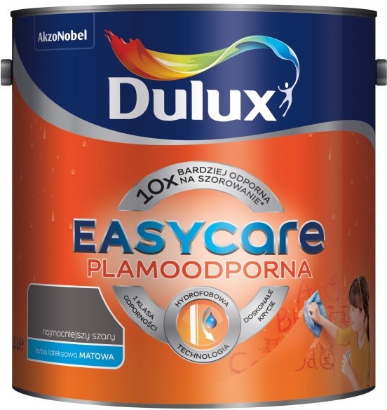 Dulux Farba Easy Care najmocniejszy szary 2,5L