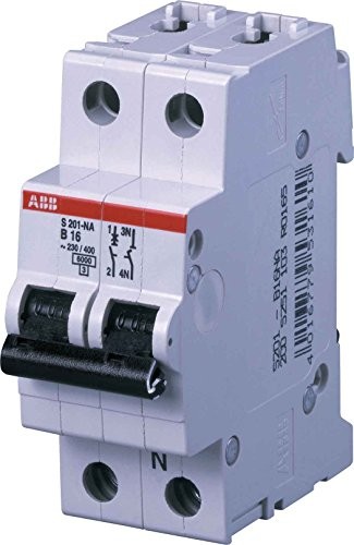 ABB Stotz S & J wyłącznik automatyczny bezpiecznik S201-b16na 6 KA 16 A B 1p + N (2P) system Pro M Compact wyłącznik nadmiarowo-prądowy 4016779531610 2CDS251103R0165