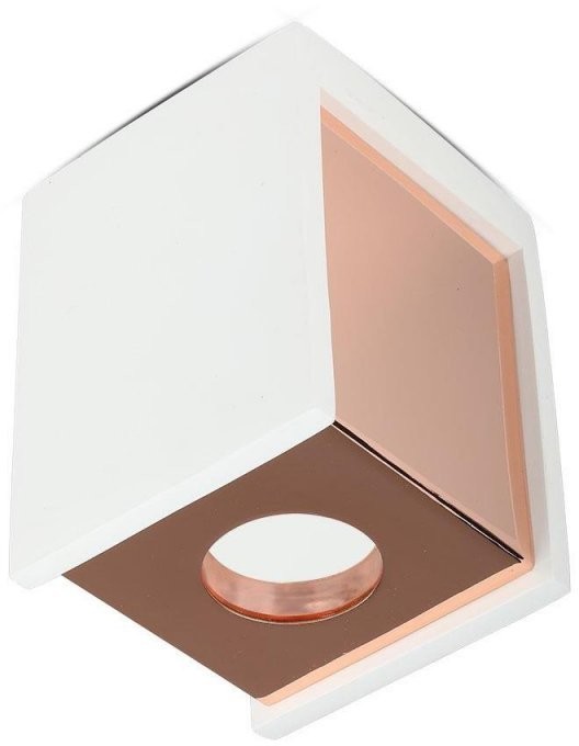 v-tac Oprawa V-TAC GIPS BETON GU10 Natynkowa Kwadrat Biały/Różowe Złoto VT-860