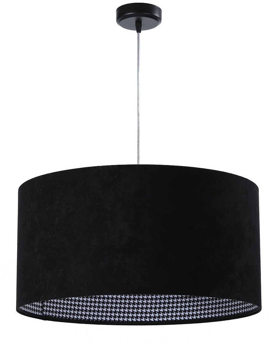 Koncept BPSKONCEPT Lampa wisząca welurowa czarny tkanina pcv Ragini 50 BPS 010-001-50CM