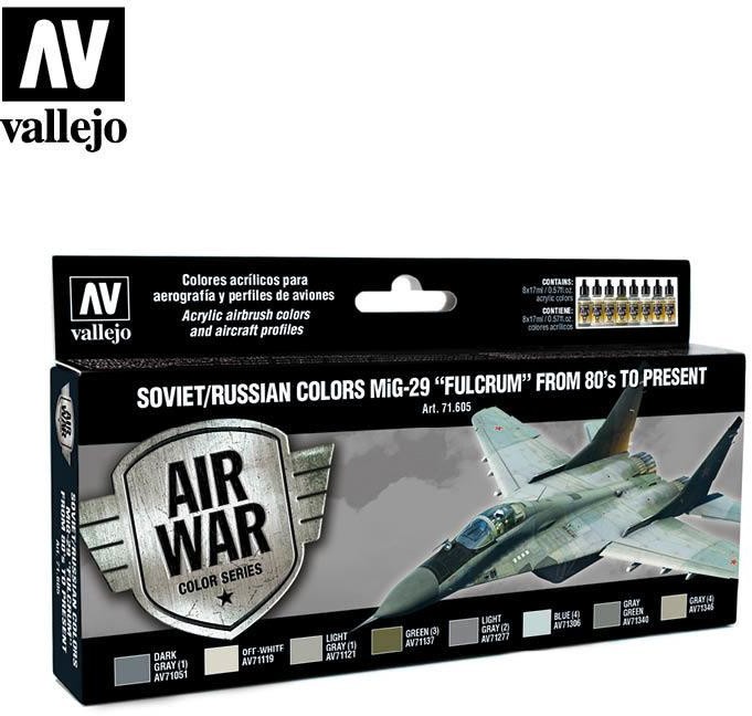 Vallejo Zestaw Air War 8 farb - Soviet / Russian colors Mig-29 