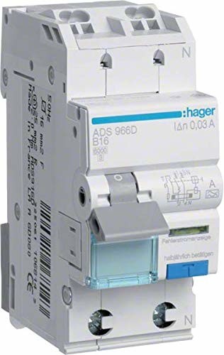Hager hagad s960d FI-/LS-Schalter 10 A 1P + N C, 0,03 m