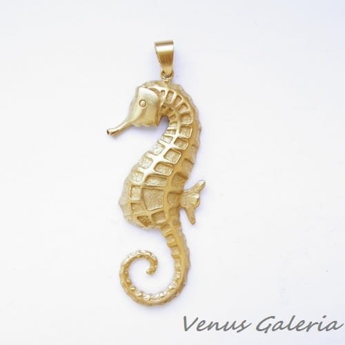 Wisiorek- Złoty konik morski duży 596