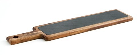 La Bouchée Do tablicy bouchée 7550010  prostokątne, drewno i płyta z łupka 55 x 12 x 2 cm, brązowy i czarny 7550010