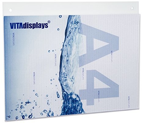 VITAdisplays VITAdisplays uchwyt na plakat/reklama w formacie poziomym DIN A4 ze szkła akrylowego, przezroczysty NE-380HQ