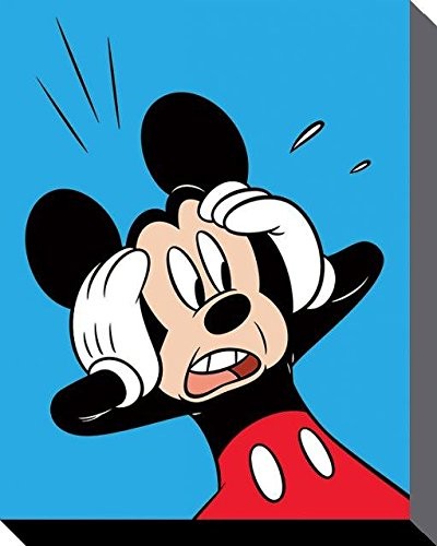 Mickey Mouse shocked Canvas Prints, poliester, wielokolorowa, 40 x 50 cm WDC94316