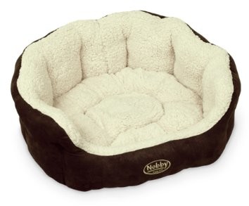 Nobby komfortowe łóżko dla psów Taika, brązowe/wełniane białe