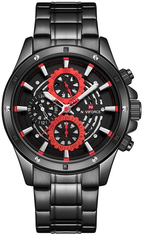 Naviforce ZEGAREK MĘSKI NAVIFORCE - NF9149 (zn090b) black / red + BOX NF9149 BRB