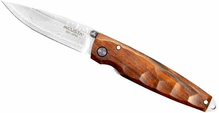 Mcusta zanmai Nóż składany Shinra Emotion 2 Iron wood Damascus MC-0077DI