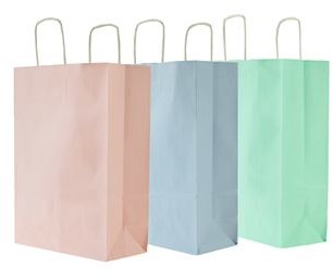 Allbag-Allprints Torby papierowe 24x10x32cm Pakiet 30 sztuk Pastel Pastele
