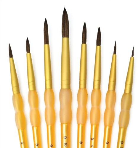 Royal Langnickel Royal & Lang Niklowo RCC 412  crafters Choice, 8-częściowy pędzel okrągły zestaw z wełny wielbłądziej RCC 412