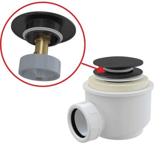 Alca plast Syfon brodzikowy CLIK/CLAK 50 mm czarny-mat AQ/A465BLACK-50
