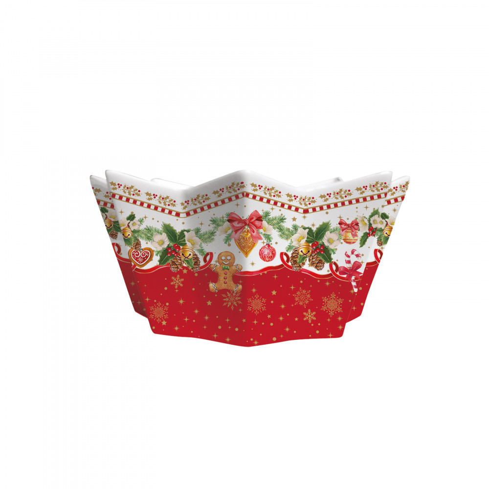 Easy life Miska Salaterka Porcelanowa Christmas Memories Biało-Czerwona 0,8 L Wh
