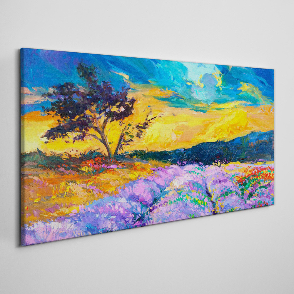 PL Coloray Obraz na Płótnie drzewo niebo zachód słońca 120x60cm