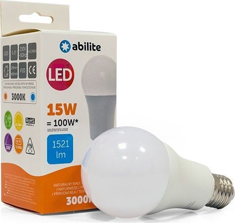 Zdjęcia - Żarówka  LED Abilite klasyczna mleczna b.ciepła E27 15W/230V 1521lm A65