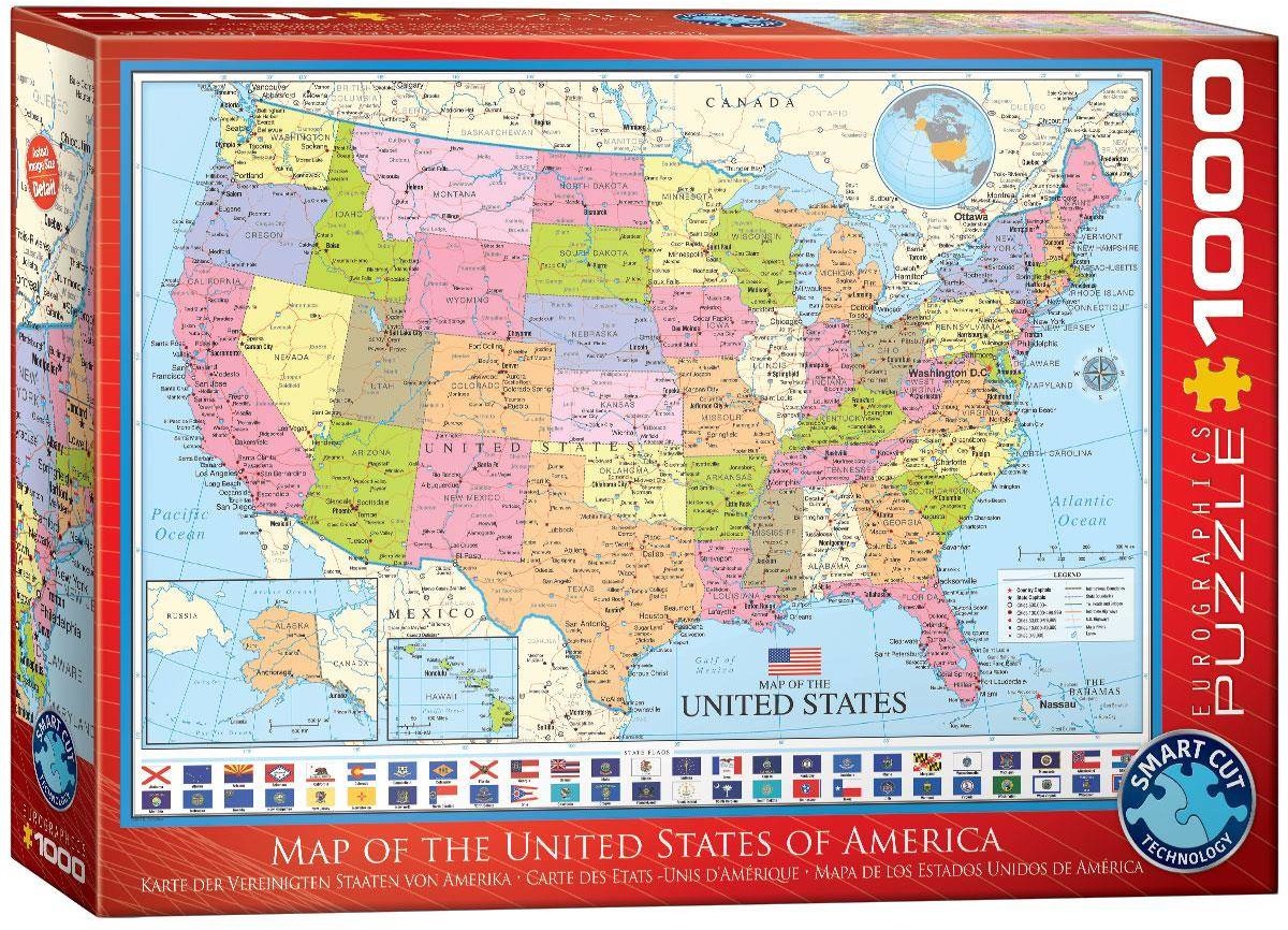 Eurographics Puzzle 1000 Map of the United States 6000-0788 -