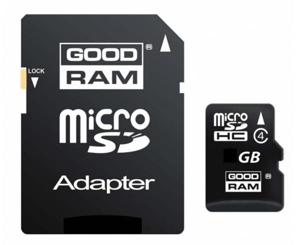 Goodram MicroSDHC 64GB Class 4 + Adapter (G-01333999)