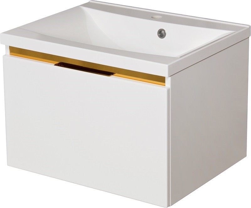 Gante Szafka z umywalką złoty uchwyt 60 cm seria Diamond Gold DMDG-B-U60/48 + LUCY-600C