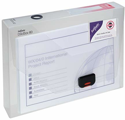 Snopake Snopake A4 DocBox Clear 60 mm pudełko teczka z zamkiem push Lock (opakowanie 1) ref 12871 12871